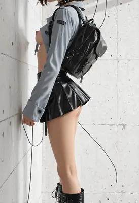 Edgy Student With Black Tactical Backpack
