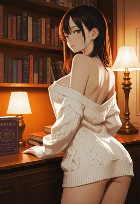 Evening Study in a Cozy Library