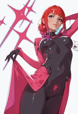 Futuristic Red Haired Cybernetic Pilot