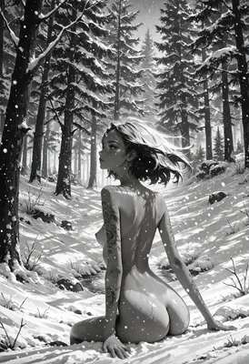 Silent Snowfall in the Deep Forest