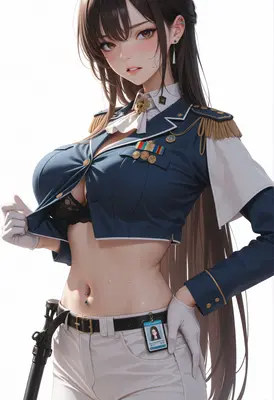 Sweaty Officer in Military Uniform
