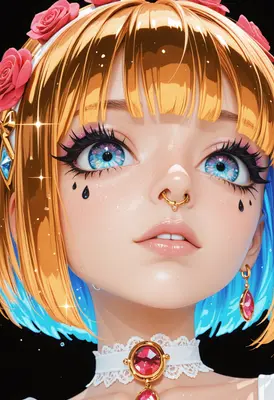 Glistening Eyes and Golden Piercings