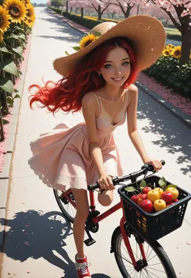 Summer Ride Through Sunlit Blooms
