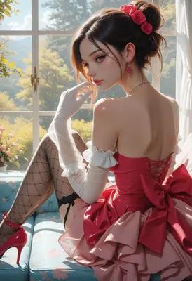 Elegant Rose Maiden in Sunlight