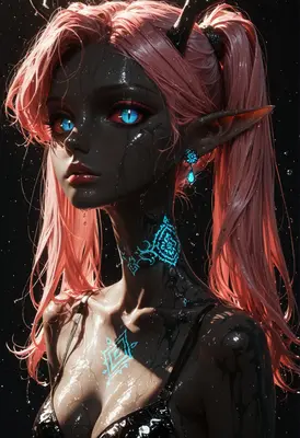 Neon Horned Beauty in Dark Waters