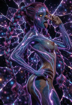 Cosmic Energy Neon Alien Girl
