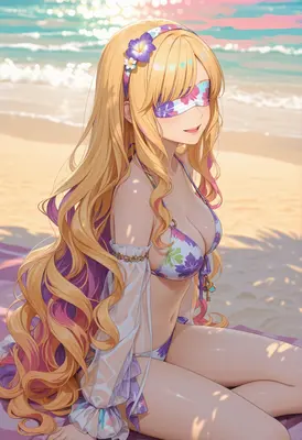 Golden Haired Beauty at the Beach