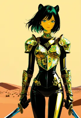 Cat-Eared Warrior in Golden Armor