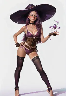 Mystical Sorceress with Floating Arcane Gem