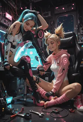 Cybernetic Duo in Neon Workshop