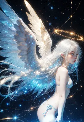 Celestial Angel in the Starry Void