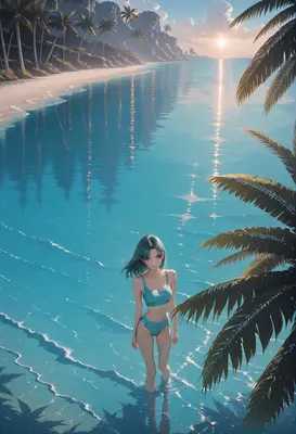 Serene Sunset at the Tropical Coast