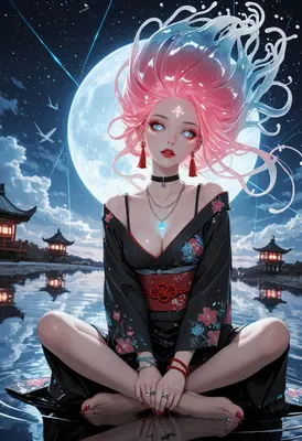 Celestial Spirit Under the Full Moon