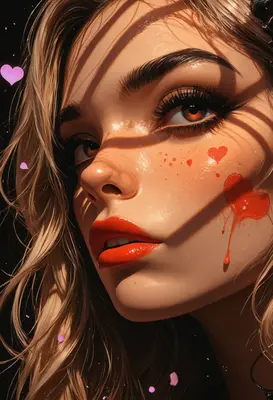 Stunning Portrait with Heart Accents