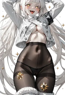 Playful Silver Haired Anime Girl