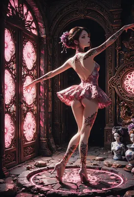 Tattooed Ballerina in Enchanted Hall