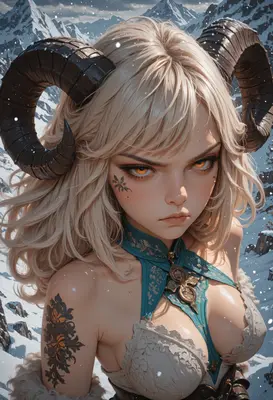 Snow Queen with Ram Horns