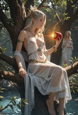 Ethereal Goddess and the Forbidden Fruit