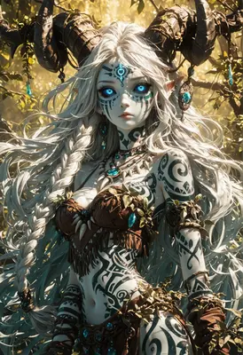 Mystical Forest Guardian with Horns