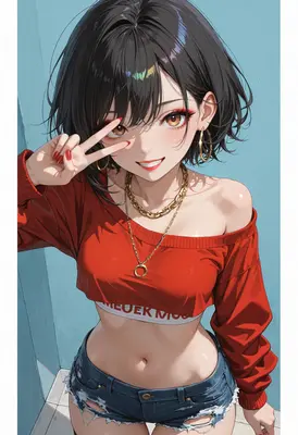 Stylish Girl With Peace Sign