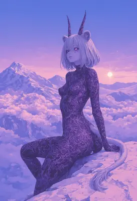 Celestial Demon Resting Above The Clouds