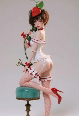 Sweet Strawberry Pinup Phone Call