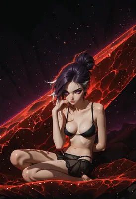 Fiery Goddess Amidst Molten Lava