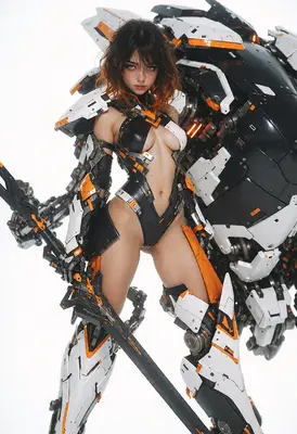 Cybernetic Warrior with Heavy Mech Gear