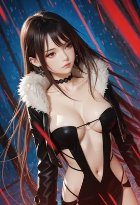 Cyberpunk Beauty in Leather and Fur