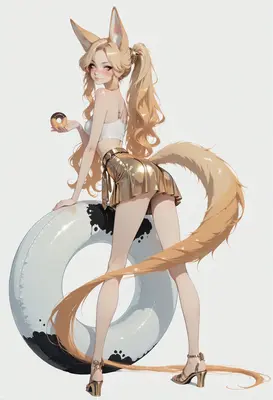Fennec Fox Girl With Donut
