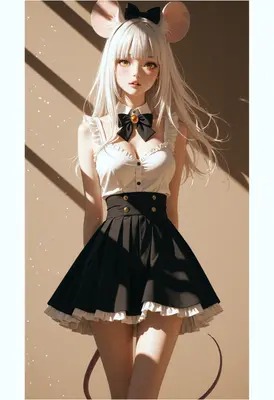Elegant White Haired Mouse Girl