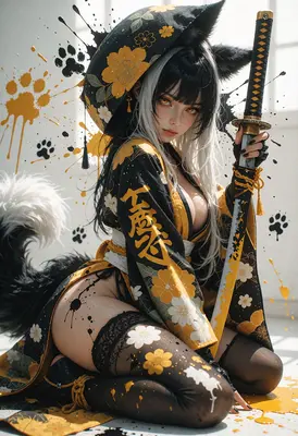 Warrior Fox Girl with Katana