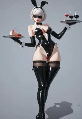 2B Bunny Girl Serving Treats