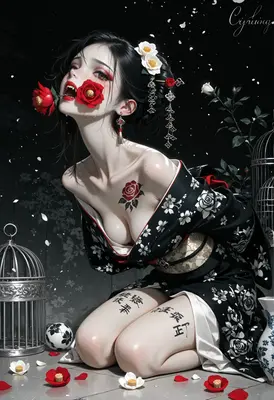 Vampiric Beauty with Red Roses