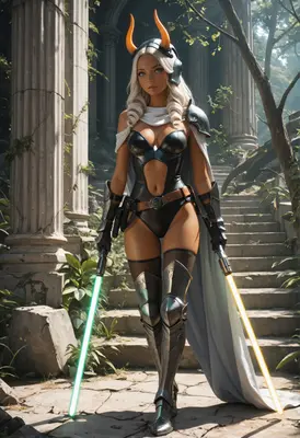 Dual Wielding Horned Warrior Queen