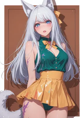 Starlit Eyes Wolf Girl Portrait