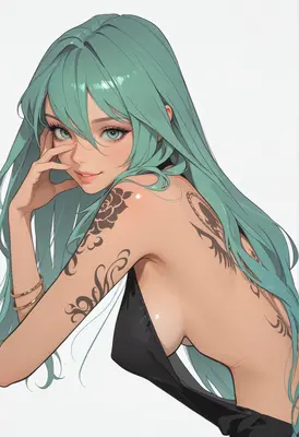 Enigmatic Beauty with Mint Hair