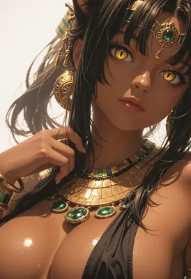 Gilded Egyptian Princess Portrait