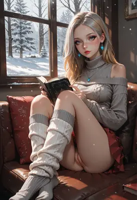 Cozy Winter Reading by the Window