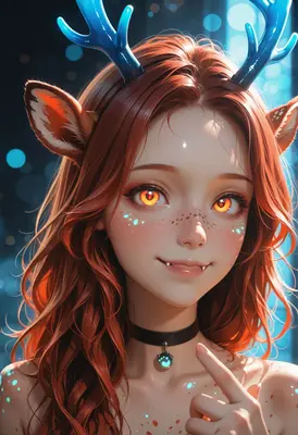 Enchanting Deer Spirit Maiden Portrait