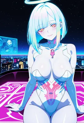 Cybernetic Angel in Neon City