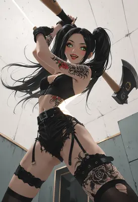 Gothic Warrior Girl With Battle Axe