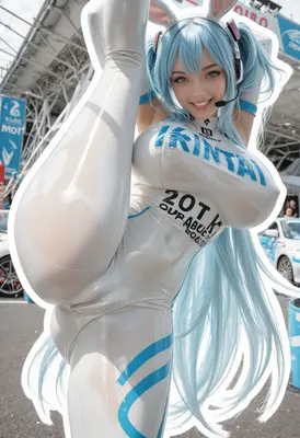Racing Bunny Girl in Latex Suit