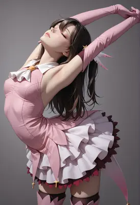 Graceful Magical Girl Stretching Pose
