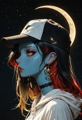 Celestial Stargazer in Moonlight