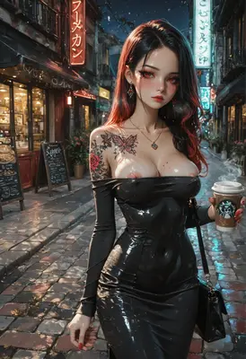 Midnight Stroll with Hot Coffee