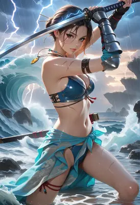 Stormcaller Samurai Warrior on the Shore