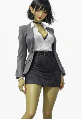 Elegant Elf in Professional Business Attire