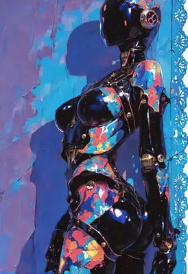Floral Android Silhouette in Blue