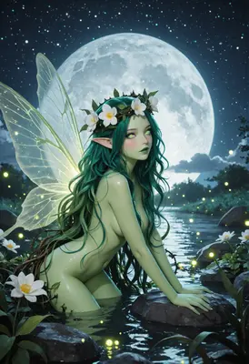 Ethereal Forest Fairy Beneath Moonlight